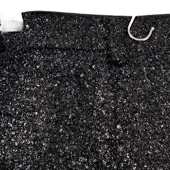 EXPRESS Sequin Shorts Size 00 Womens Black Sequin High Waisted Bermuda - Picture 7 of 11